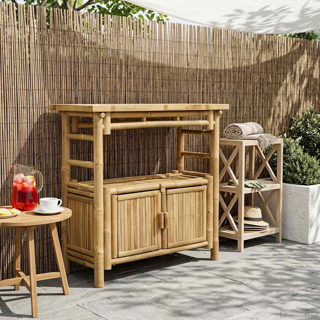 vidaXL Τραπέζι κονσόλας με ράφι Φυσικό 80 x 35 x 75 cm Μπαμπού
