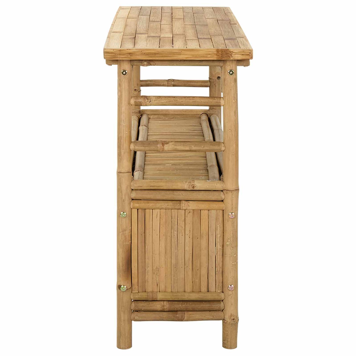 vidaXL Τραπέζι κονσόλας με ράφι Φυσικό 110 x 35 x 75 cm Μπαμπού
