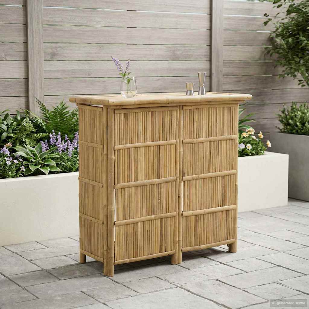 vidaXL Εξωτερικό τραπέζι μπαρ Φυσικό 115 x 55 x 105 εκ. Μπαμπού