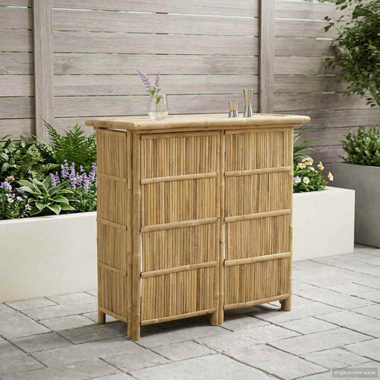 vidaXL Εξωτερικό τραπέζι μπαρ Φυσικό 115 x 55 x 105 εκ. Μπαμπού
