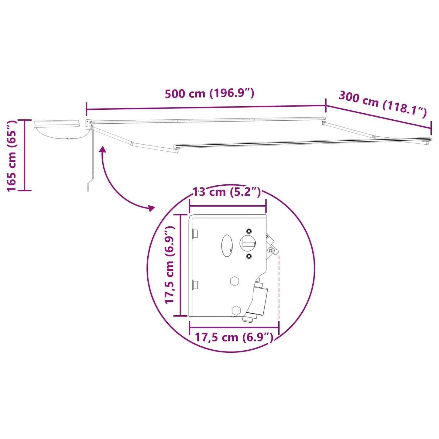 vidaXL Ηλεκτρικό Ανακλινόμενο Κάθισμα Λευκός 5 x 3 m Ατσάλι