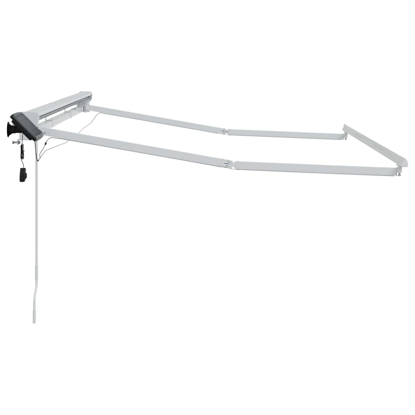 vidaXL Χειροκίνητο πλαίσιο τέντας με LED Λευκός 3 x 2,5 μ Αλουμίνιο