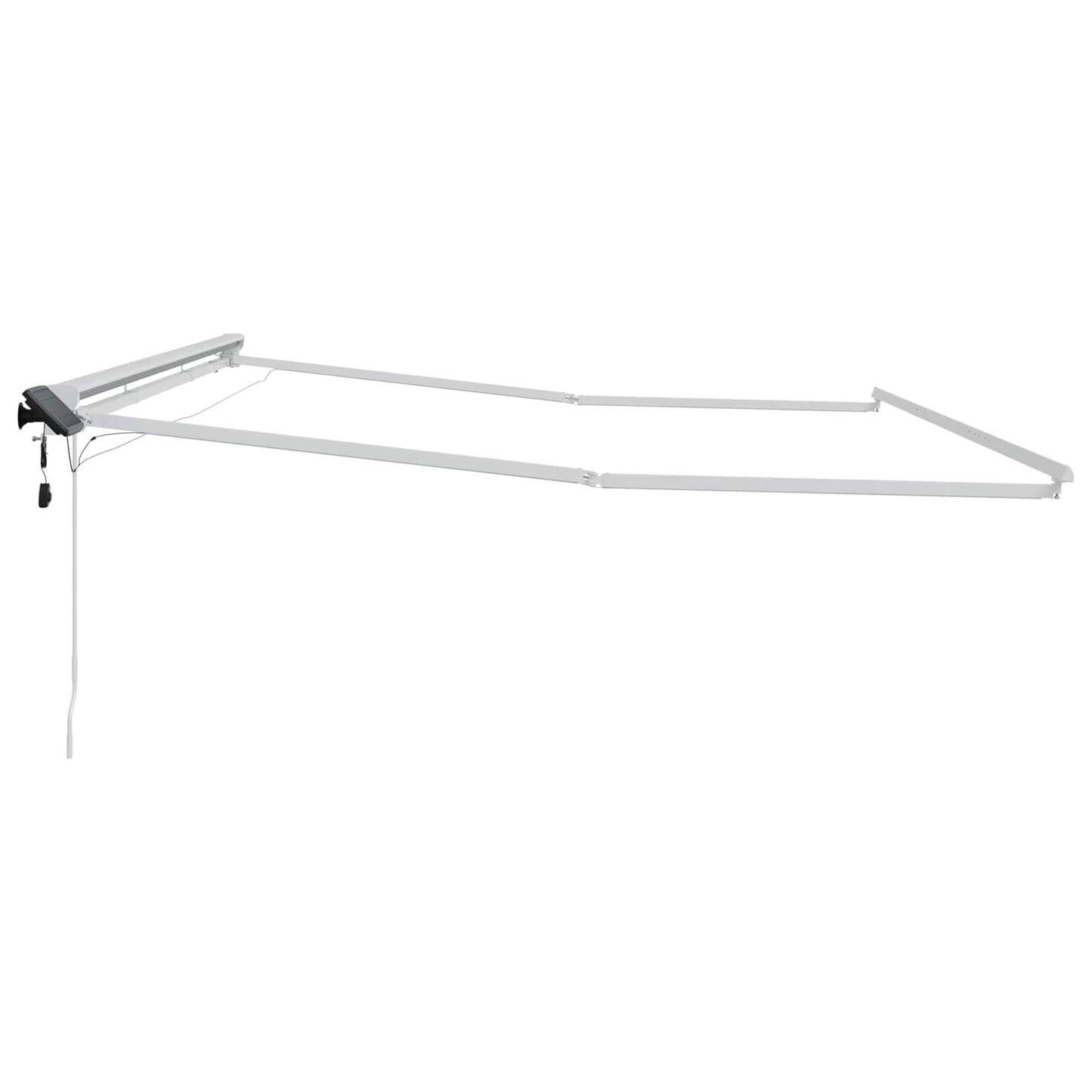 vidaXL Χειροκίνητο πλαίσιο τέντας με LED Λευκός 4,5 x 3,5 μ Αλουμίνιο