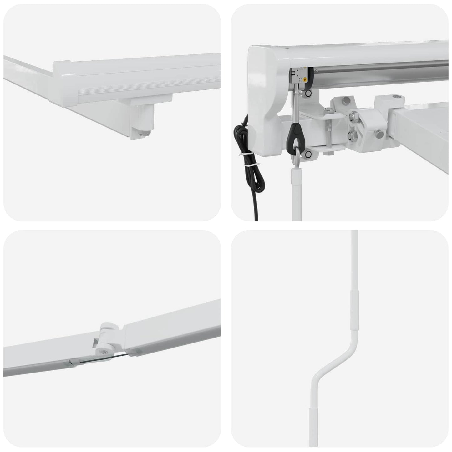 vidaXL Ηλεκτρικό πλαίσιο τέντας με LED Λευκός 5 x 3,5 μ Αλουμίνιο
