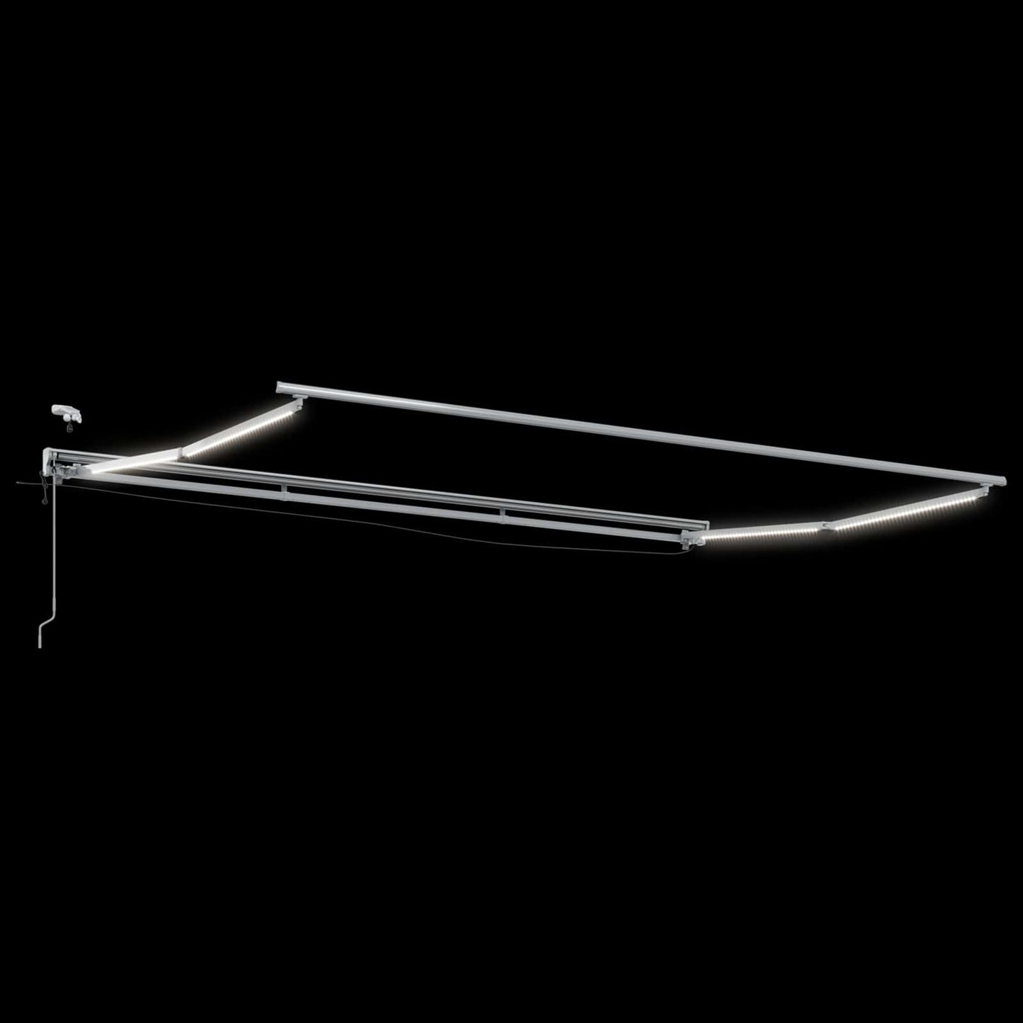 vidaXL Ηλεκτρικό πλαίσιο τέντας με LED Λευκός 5 x 3,5 μ Αλουμίνιο