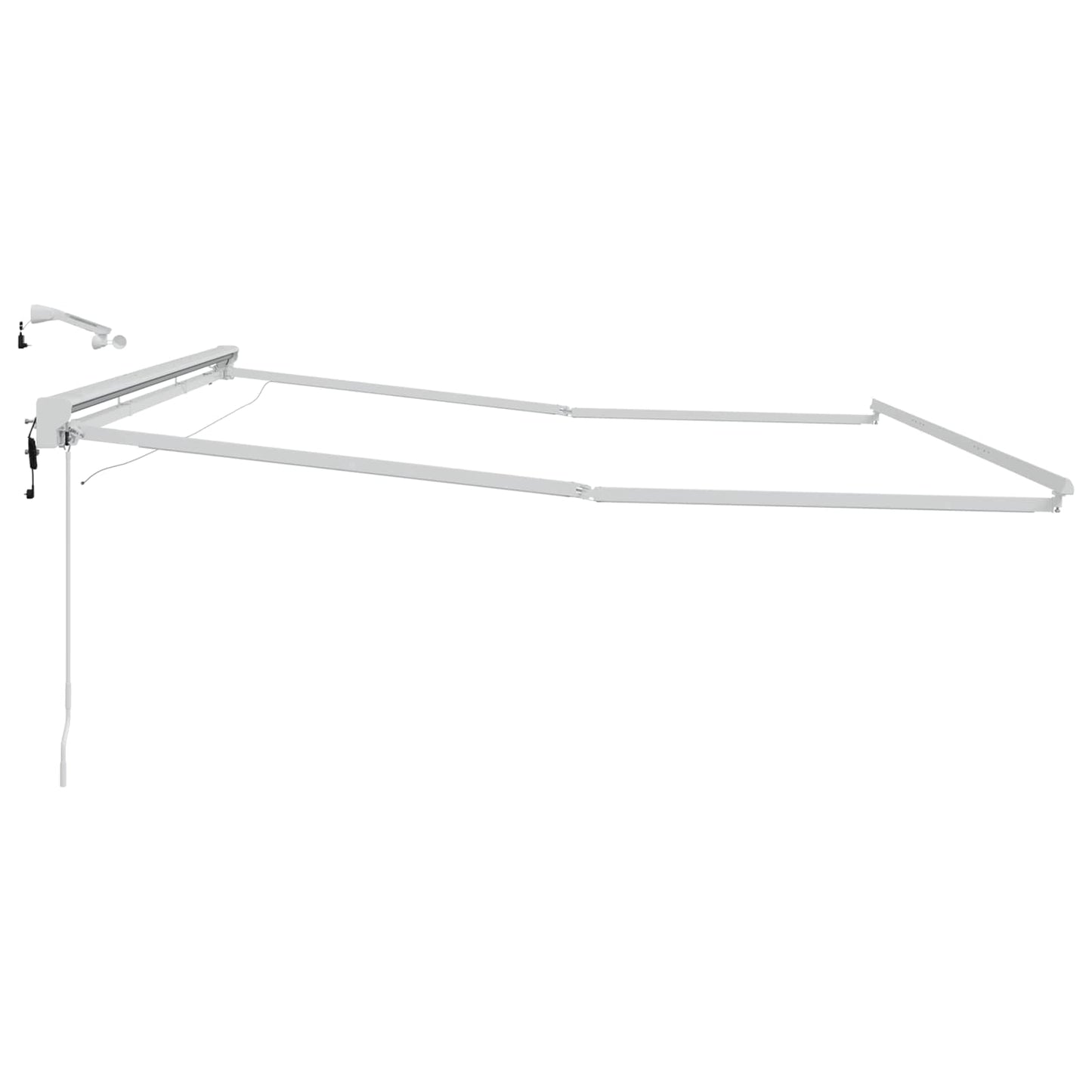 vidaXL Ηλεκτρικό πλαίσιο τέντας με LED Λευκός 5 x 3,5 μ Αλουμίνιο