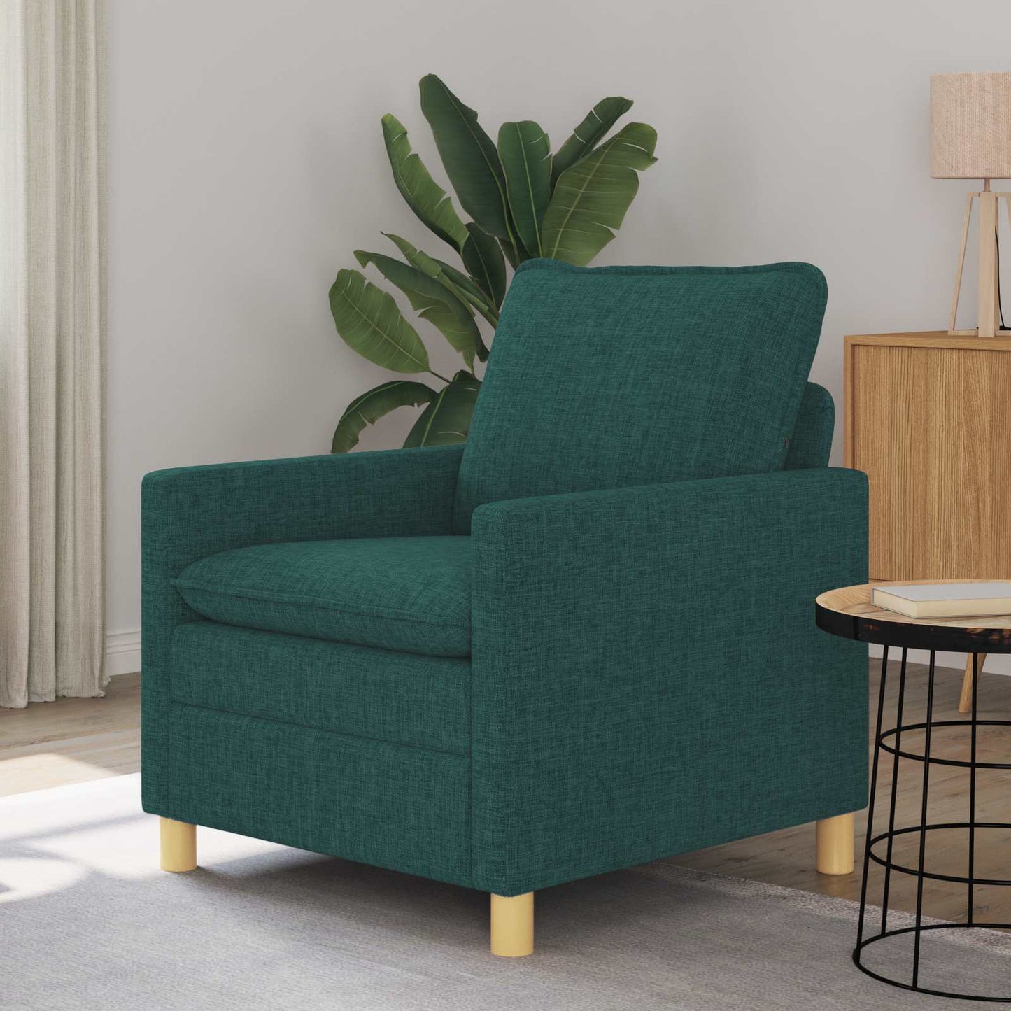 vidaXL Καναπές Σκούρο Πράσινο 76 x 81 x 87,5 εκ Ύφασμα