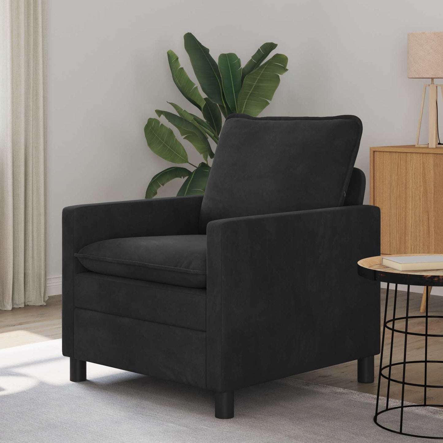 vidaXL Καναπές Μαύρο 76 x 81 x 87,5 εκ Βελούδο