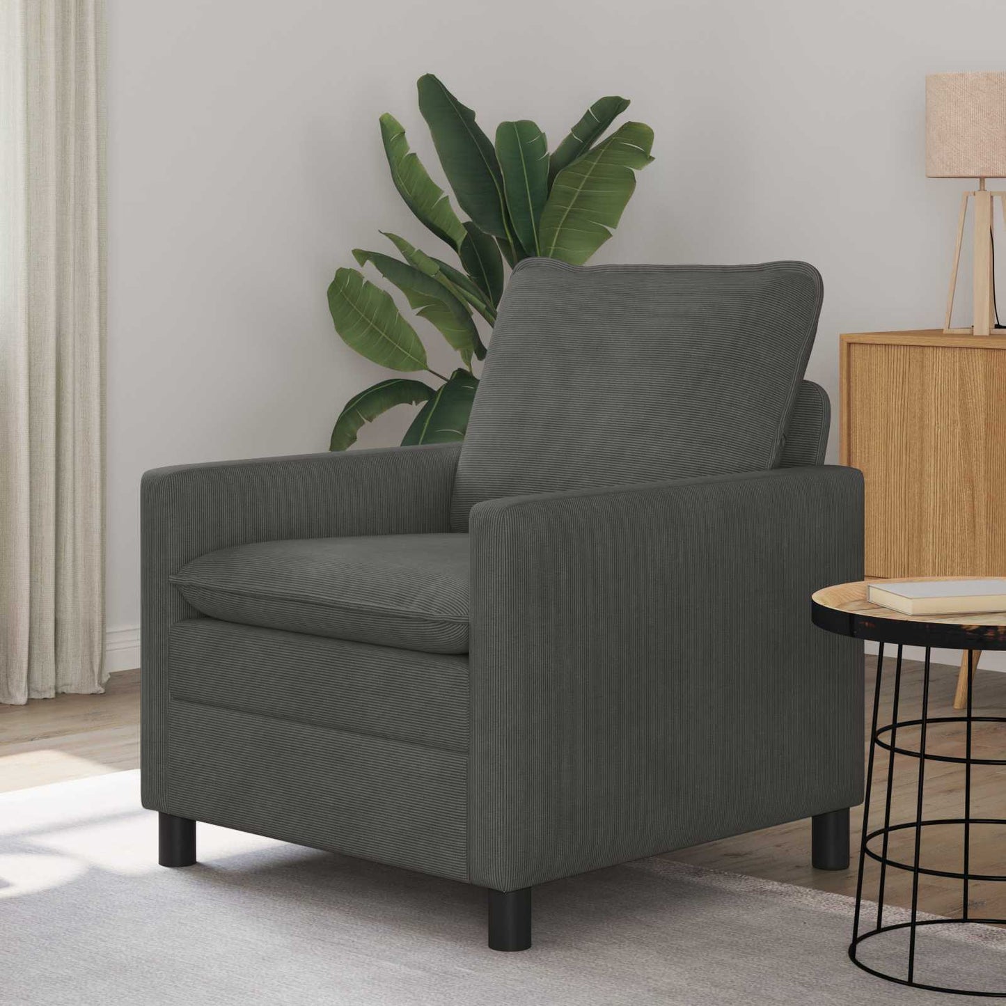 vidaXL Καναπές Σκούρο Γκρι 76 x 81 x 87,5 εκ Ύφασμα