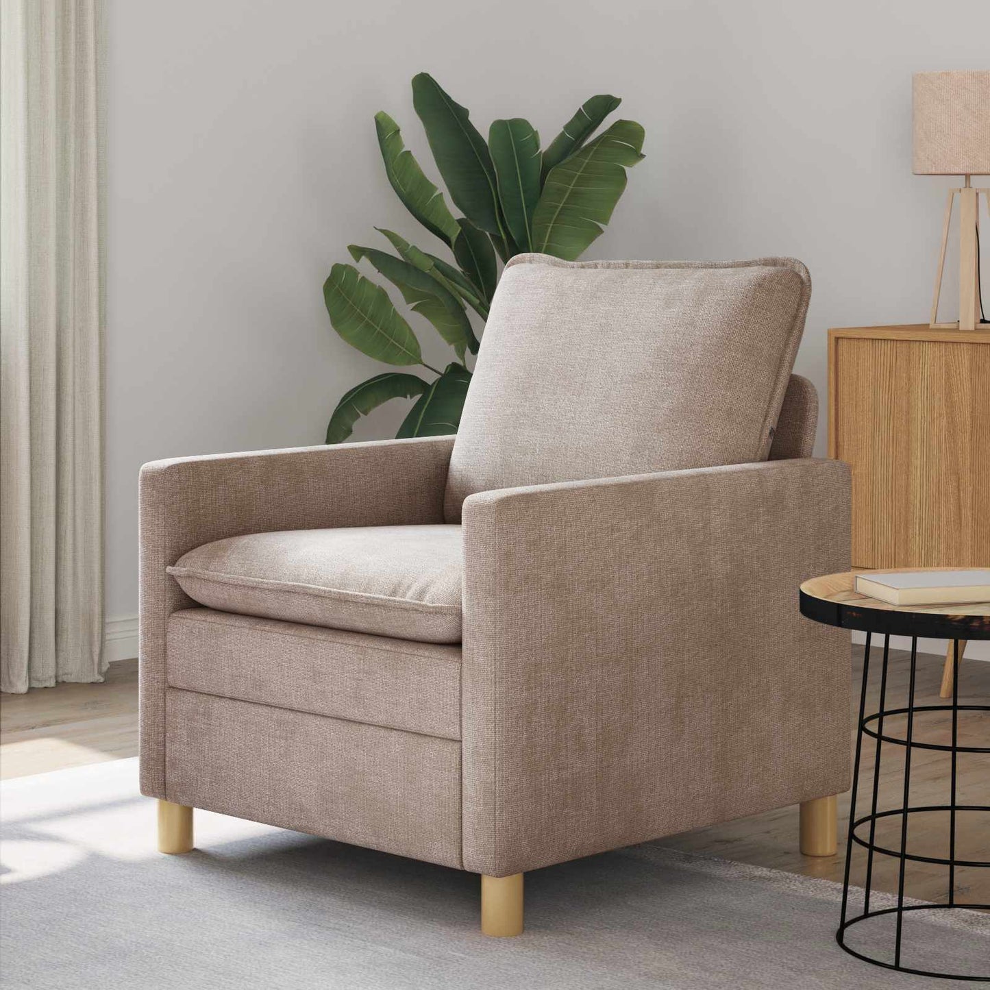 vidaXL Καναπές Μπεζ 76 x 81 x 87,5 εκ Πολυεστέρας