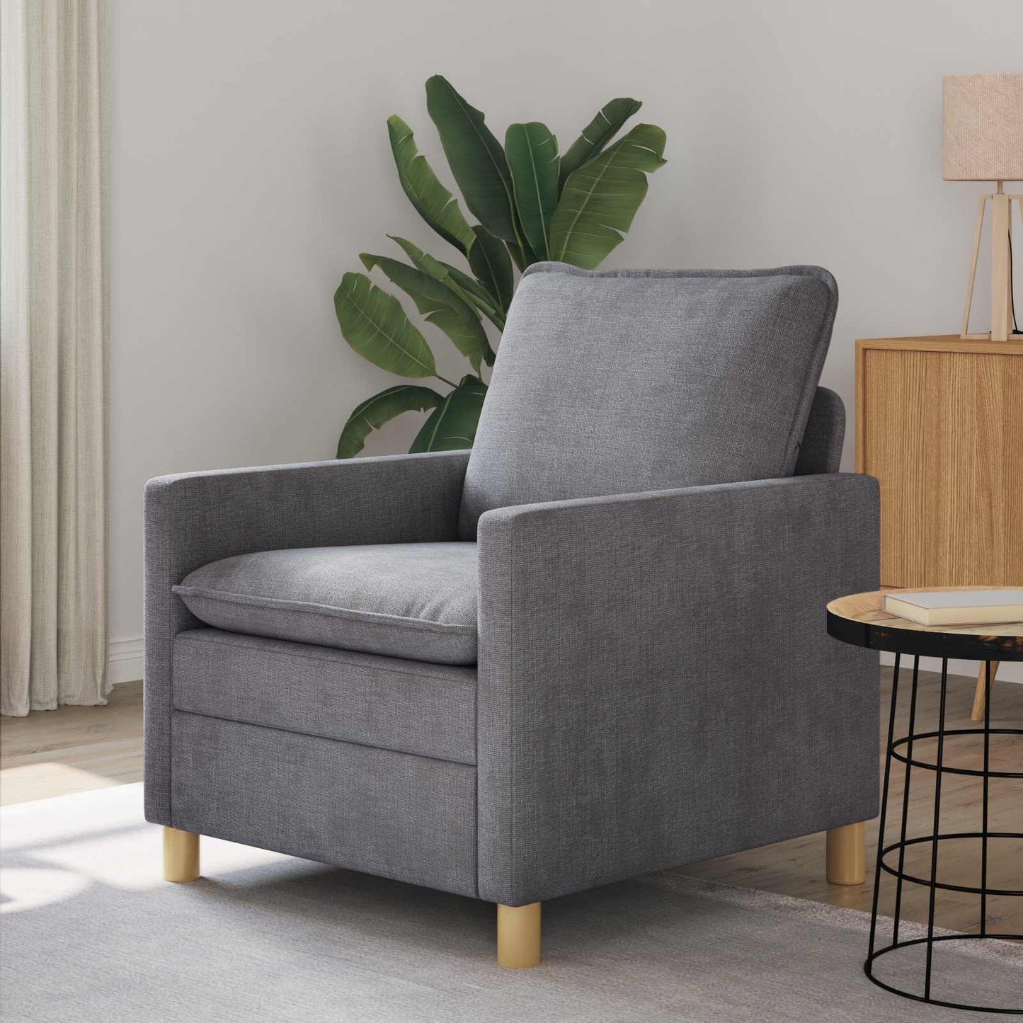 vidaXL Καναπές Ανοιχτό γκρι 76 x 81 x 87,5 εκ Πολυεστέρας