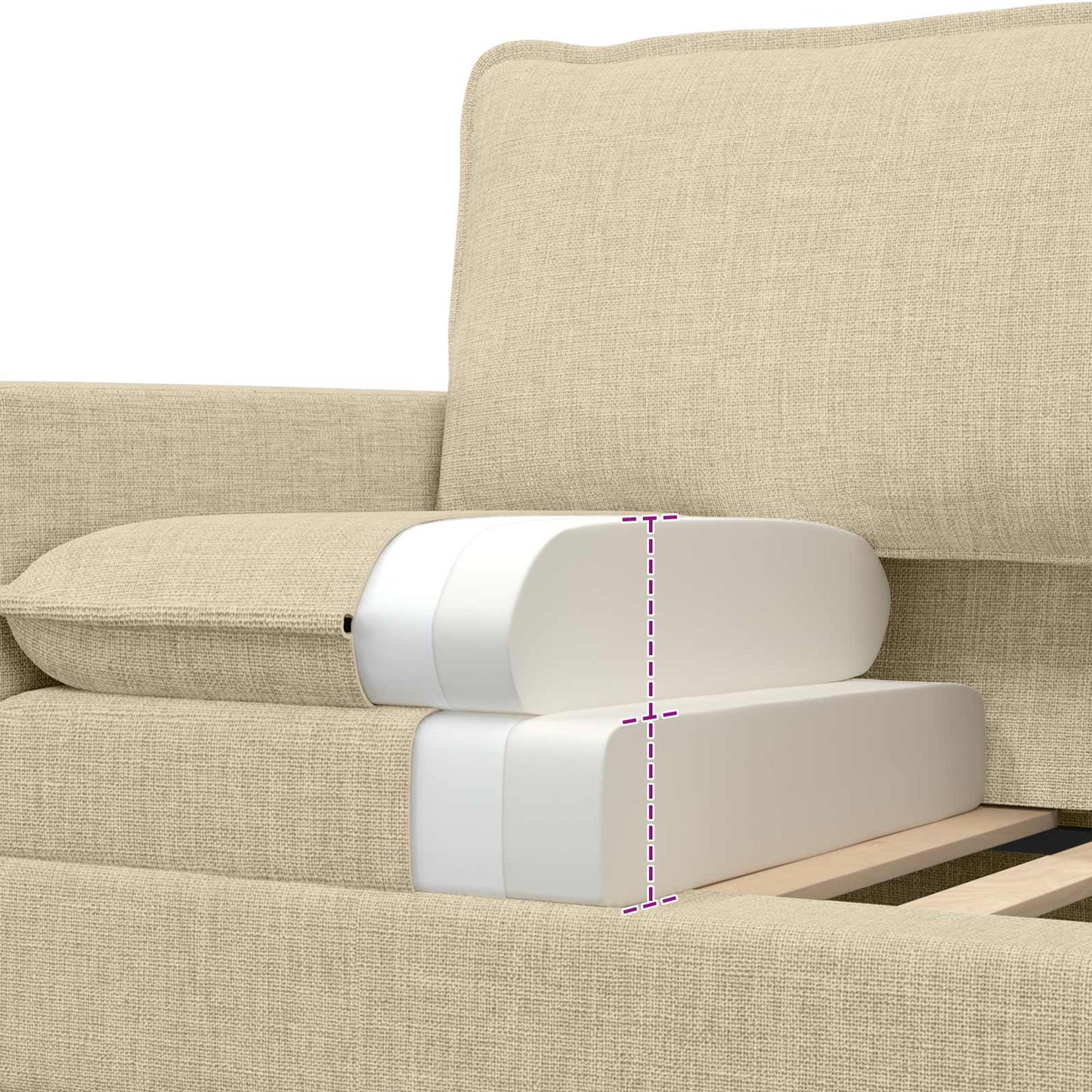 vidaXL Καναπές Κρεμ 126 x 81 x 87,5 εκ Ύφασμα