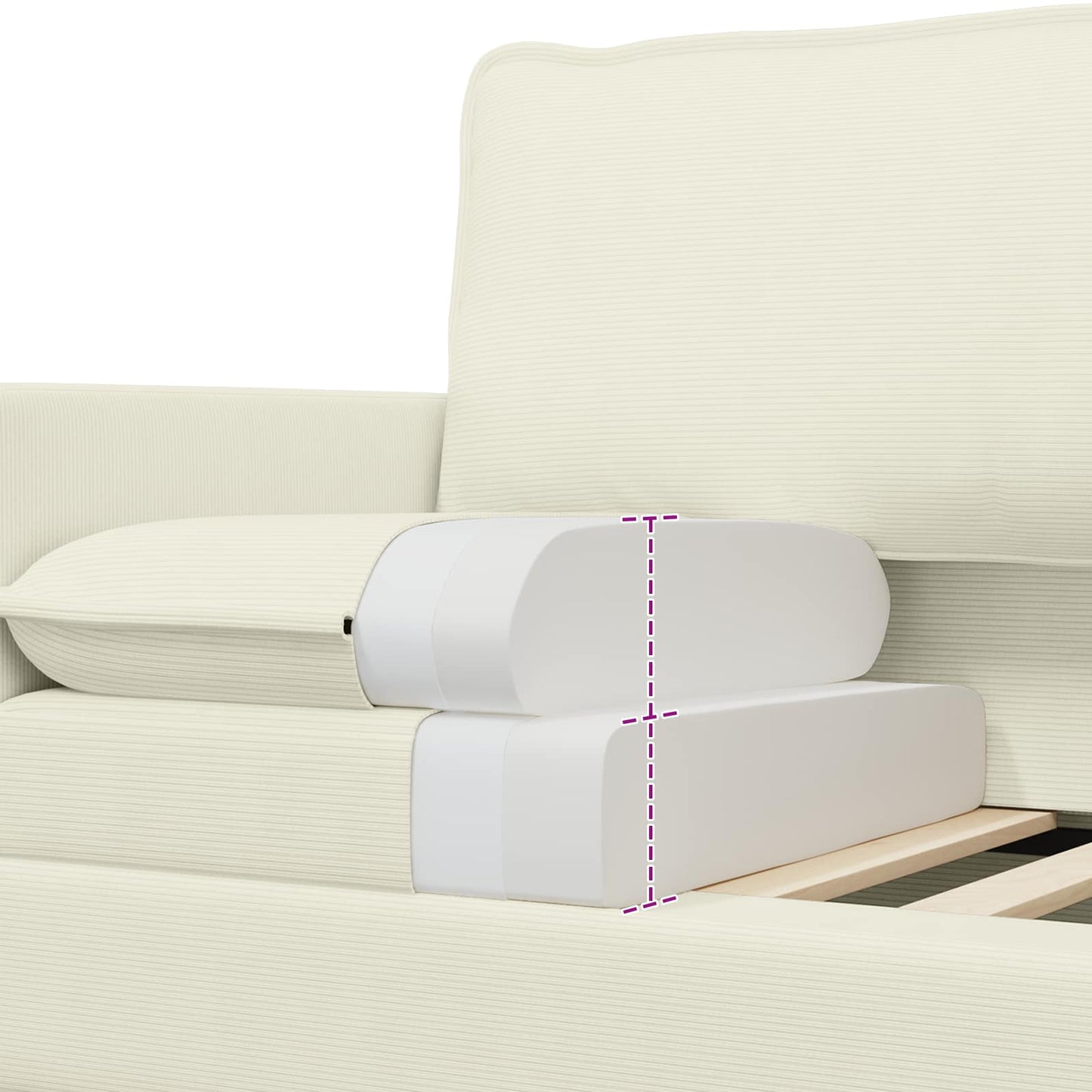 vidaXL Καναπές Κρεμ 126 x 81 x 87,5 εκ Ύφασμα