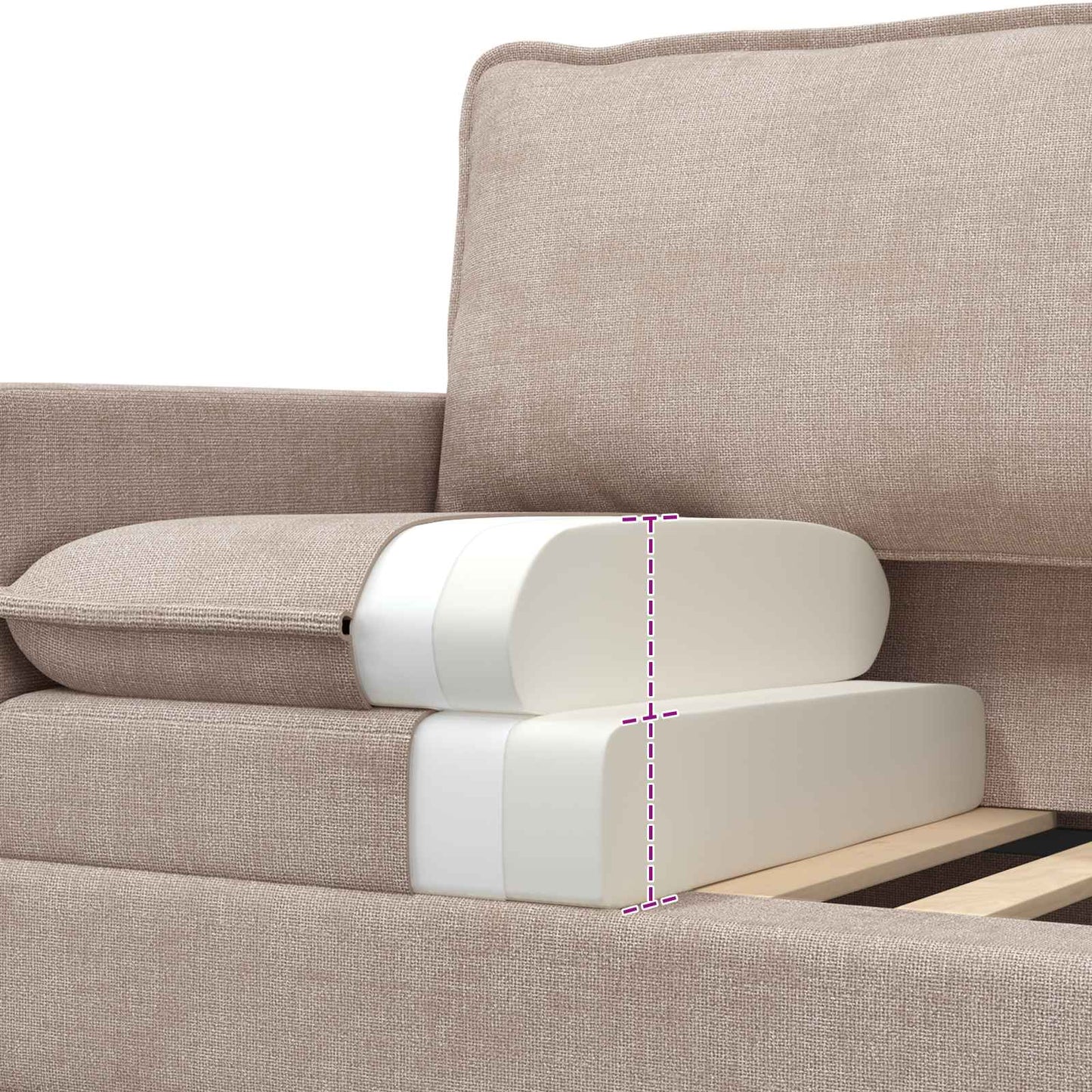 vidaXL Καναπές Μπεζ 126 x 81 x 87,5 εκ Πολυεστέρας