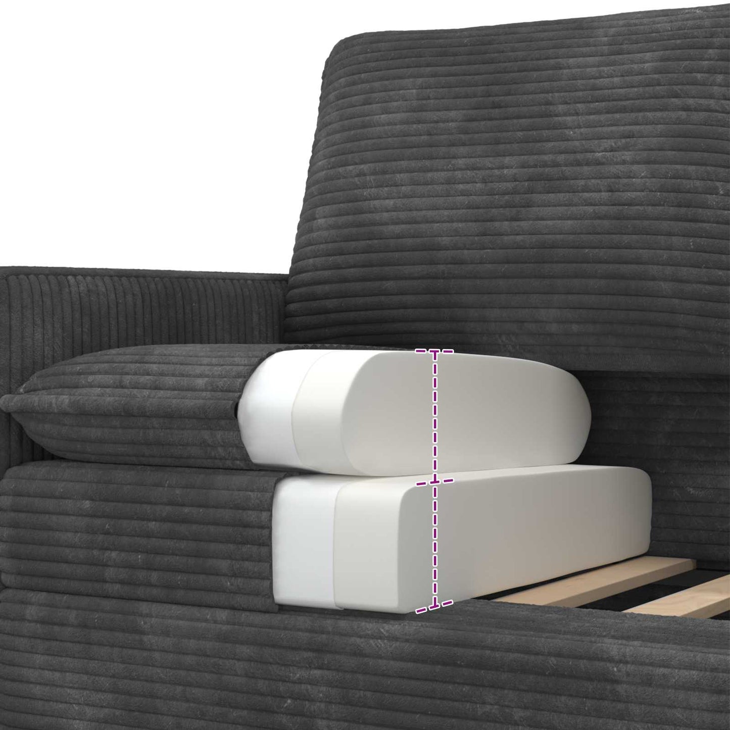 vidaXL Καναπές Σκούρο Γκρι 126 x 81 x 87,5 εκ Πολυεστέρας