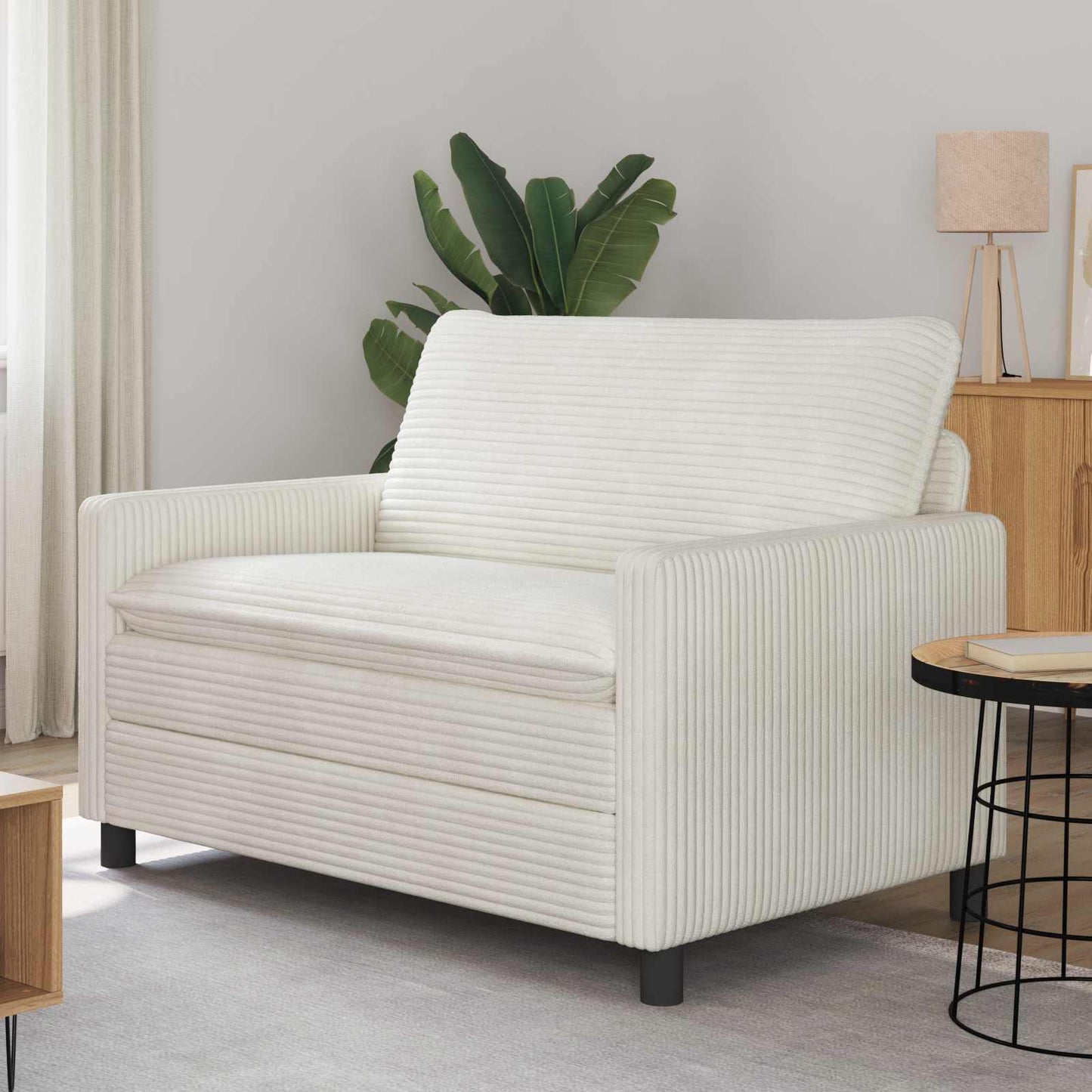 vidaXL Καναπές Κρεμ 126 x 81 x 87,5 εκ Πολυεστέρας