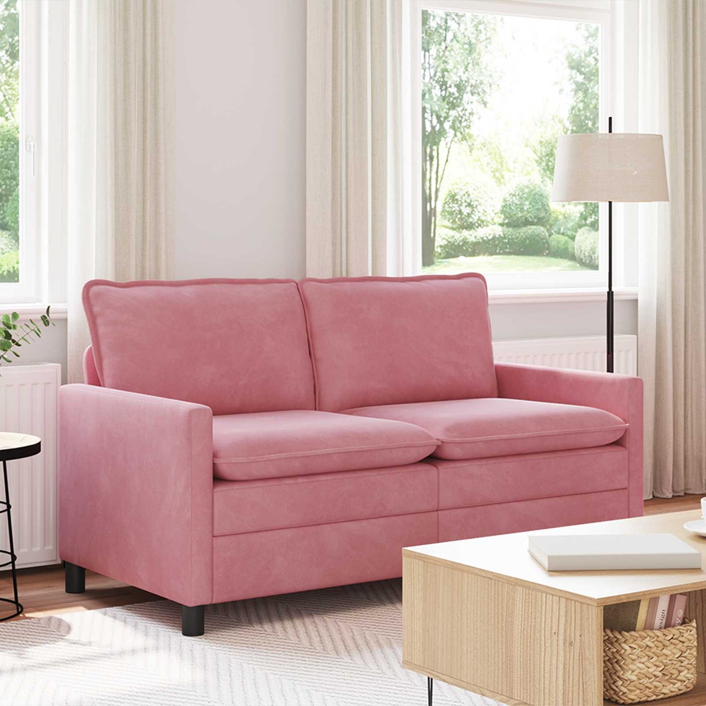 vidaXL Καναπές Ροζ 156 x 81 x 87,5 εκ Βελούδο