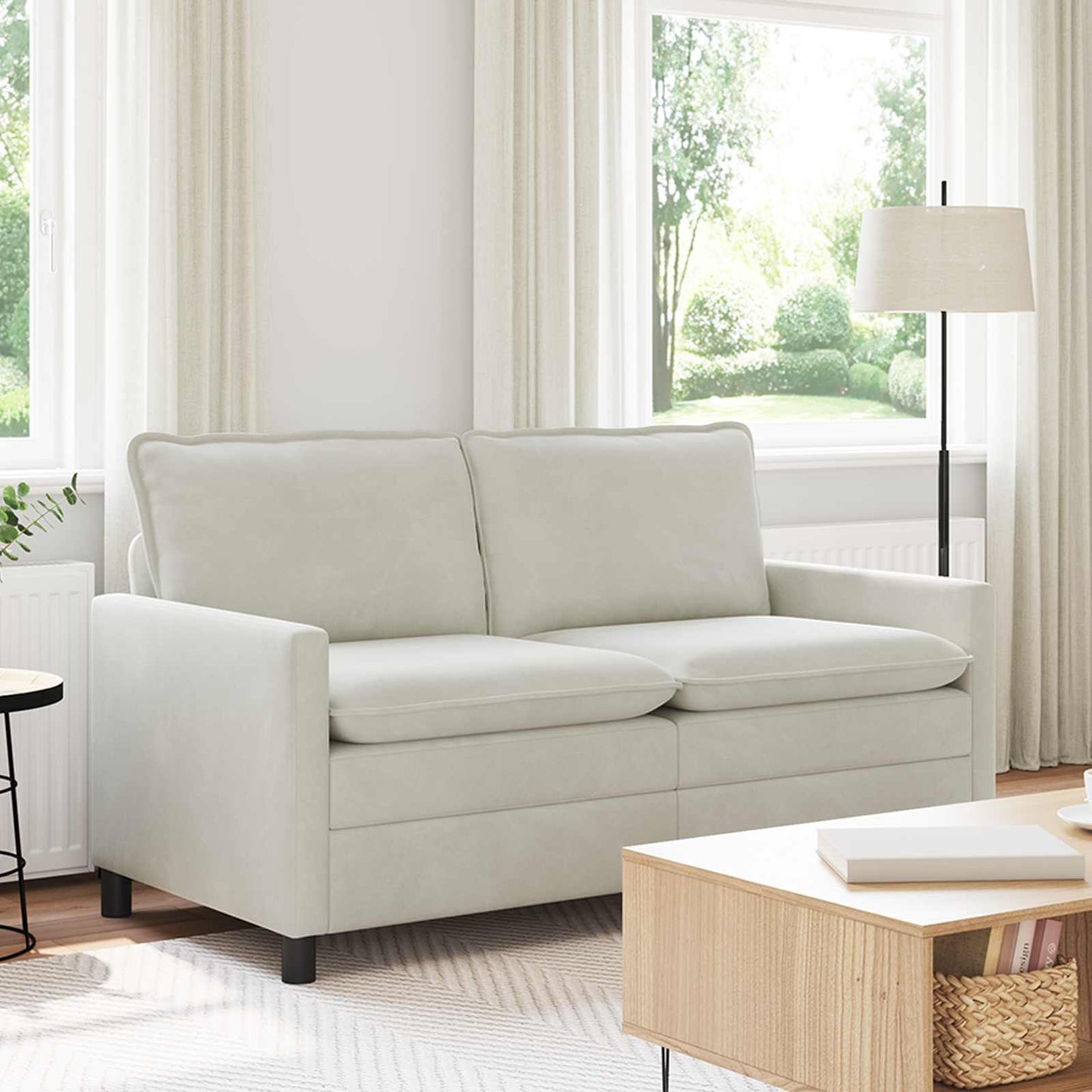 vidaXL Καναπές Κρεμ 156 x 81 x 87,5 εκ Βελούδο