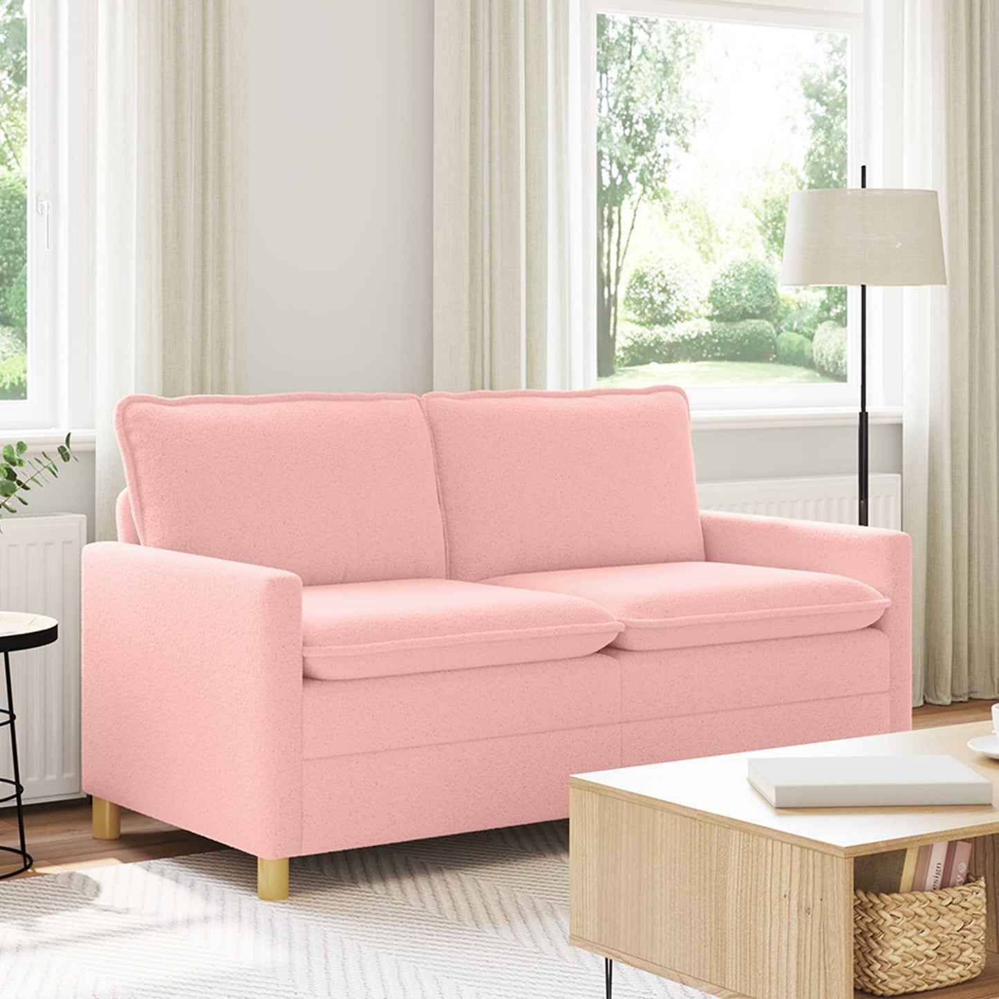 vidaXL Καναπές Ροζ 156 x 81 x 87,5 εκ Ύφασμα