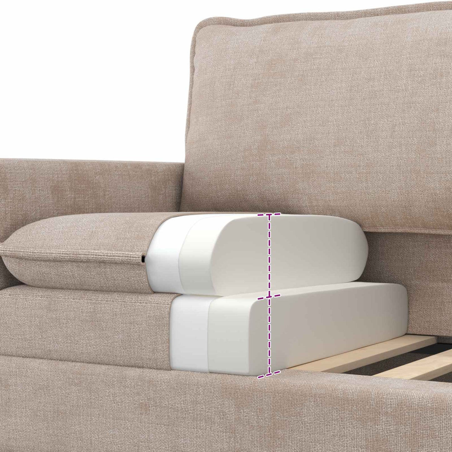 vidaXL Καναπές Μπεζ 156 x 81 x 87,5 εκ Πολυεστέρας