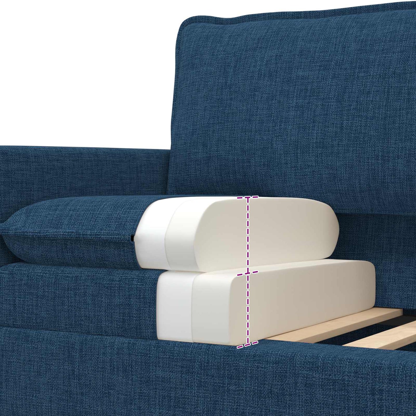 vidaXL Καναπές Μπλε 196 x 81 x 87,5 εκ. Ύφασμα