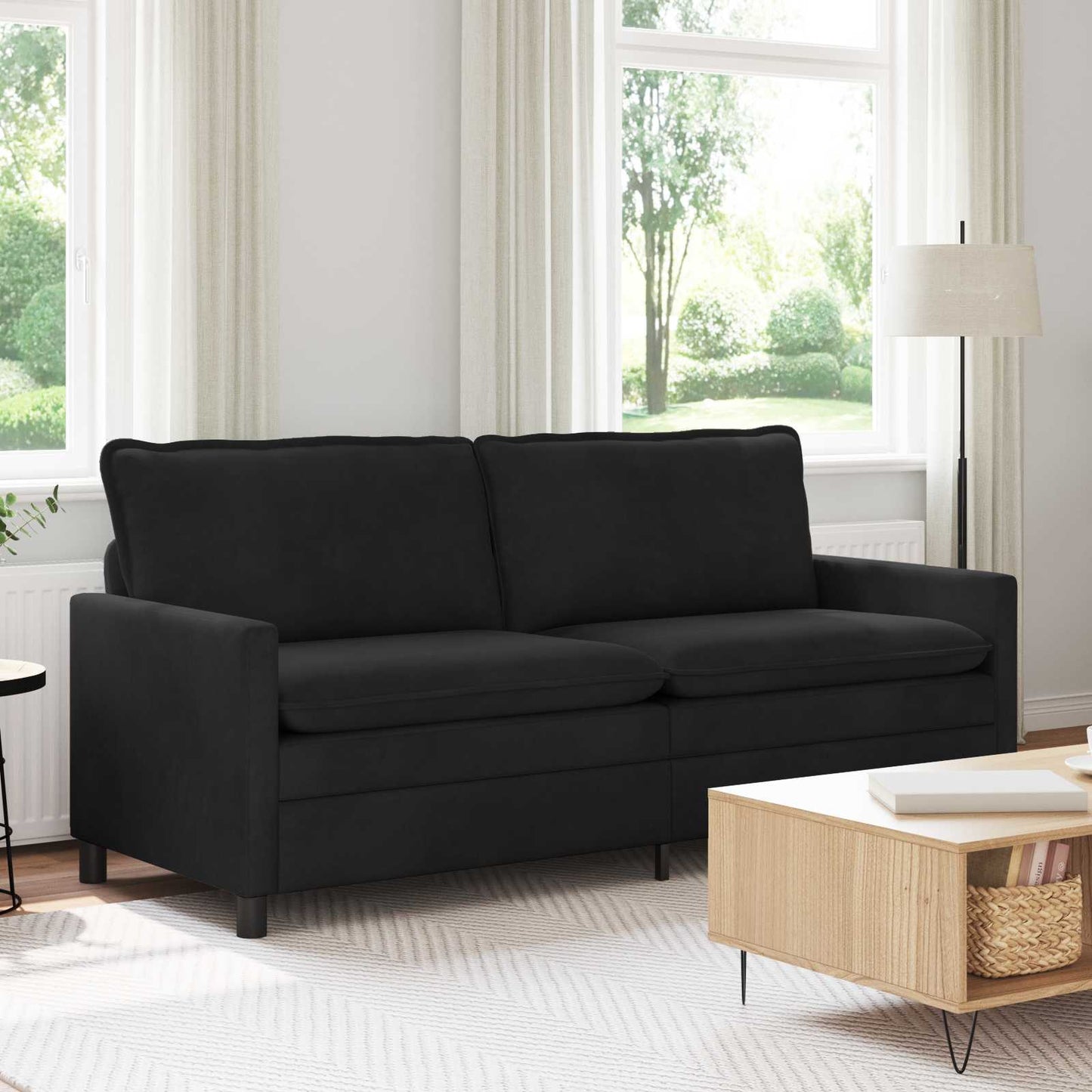 vidaXL Καναπές Μαύρο 196 x 81 x 87,5 εκ. Βελούδο