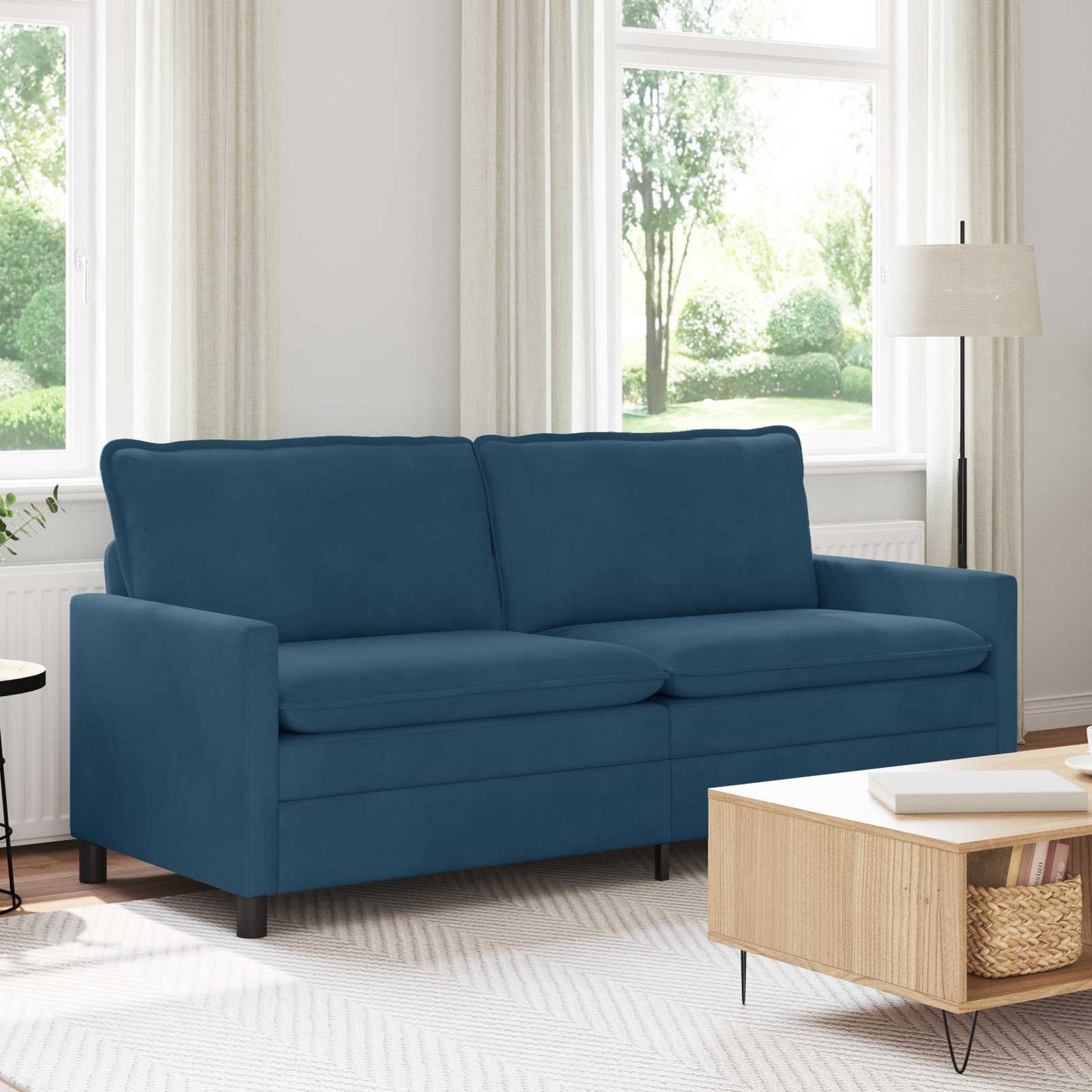 vidaXL Καναπές Μπλε 196 x 81 x 87,5 εκ. Βελούδο