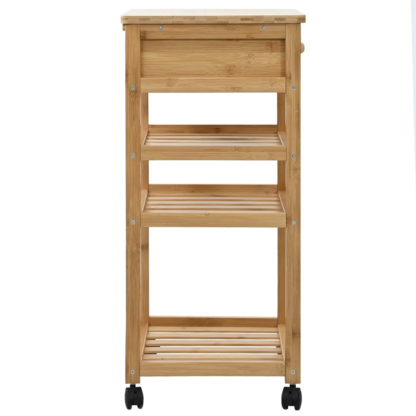 vidaXL Καλάθι κουζίνας με ρόδες Φυσικό 37 x 36 x 80 εκ Μπαμπού