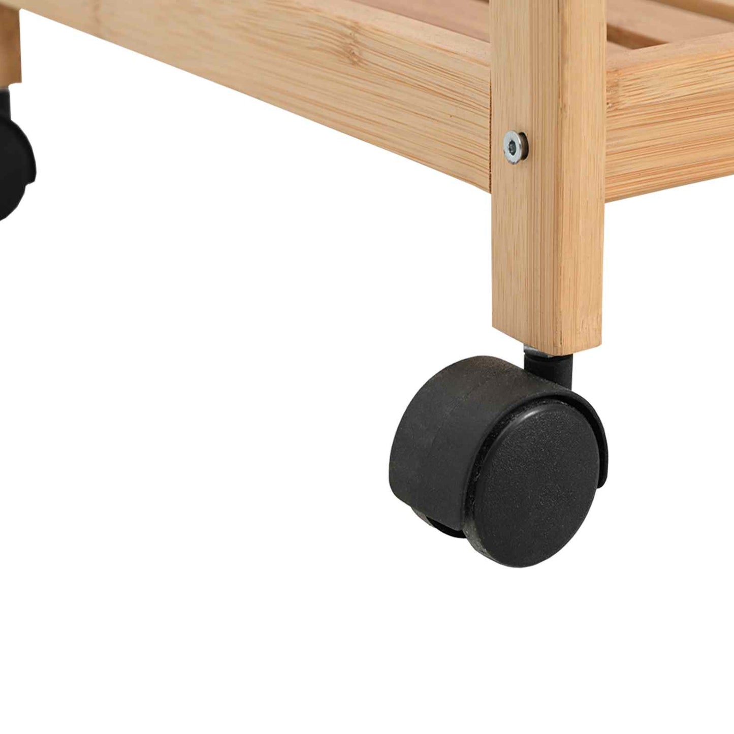 vidaXL Καλάθι κουζίνας με ρόδες Φυσικό 46 x 38 x 76 εκ. Μπαμπού