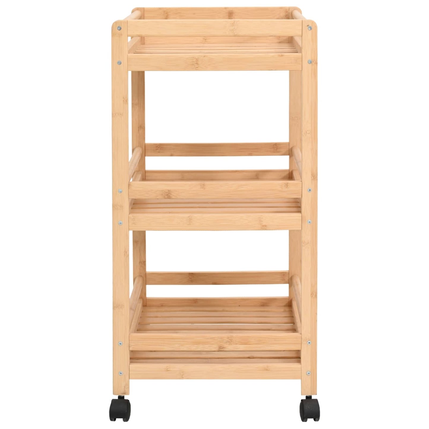 vidaXL Καλάθι κουζίνας με ρόδες Φυσικό 46 x 38 x 76 εκ. Μπαμπού