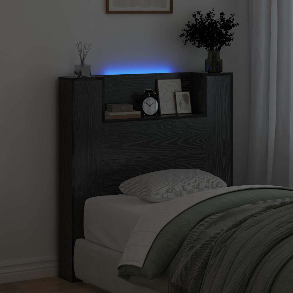 vidaXL Κεφαλάρι Μαύρη Οξυά 100 x 15 x 103,5 εκ. Επεξεργασμένο ξύλο