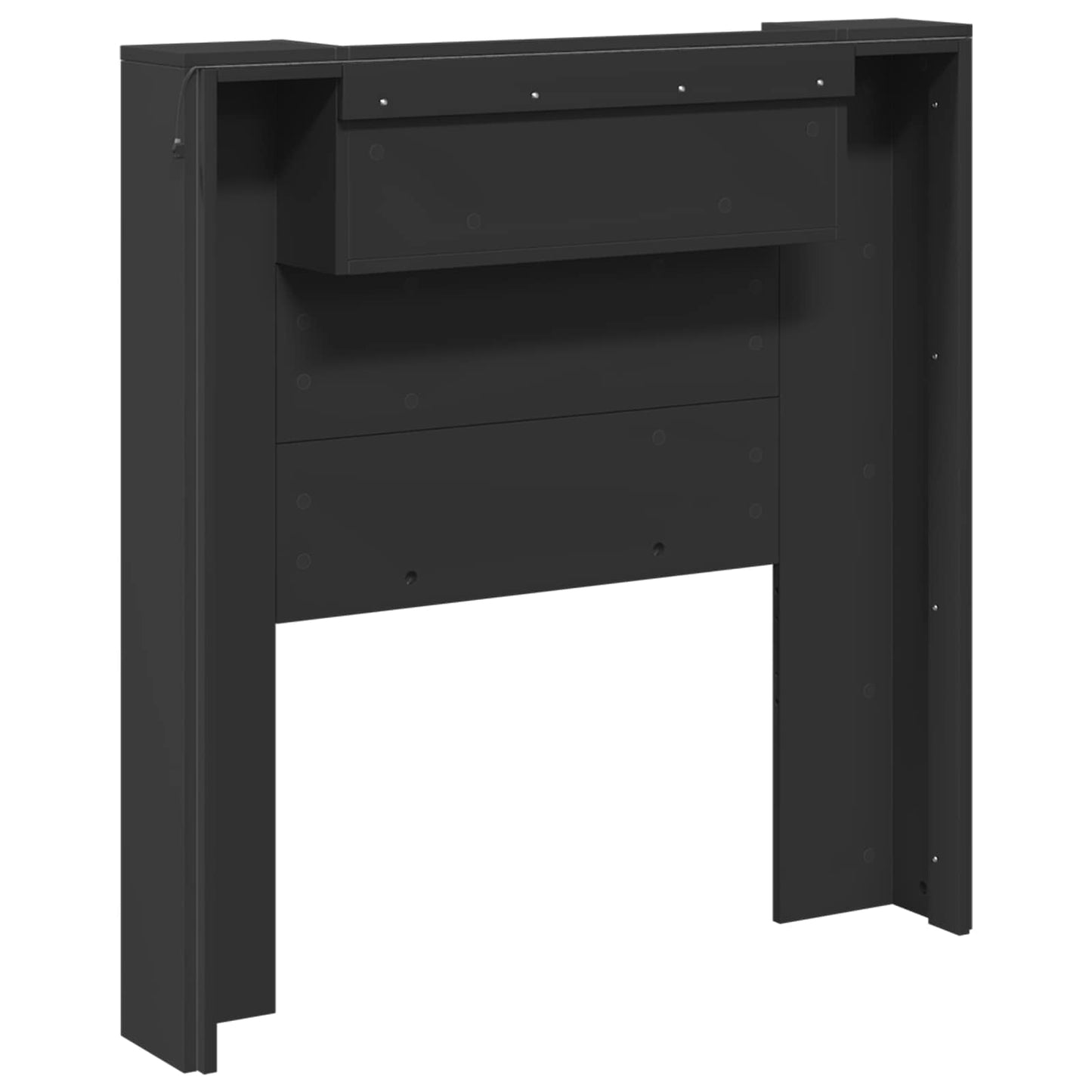 vidaXL Κεφαλάρι με ράφι Μαύρο 100 x 16,5 x 103,5 cm Επεξεργασμένο ξύλο