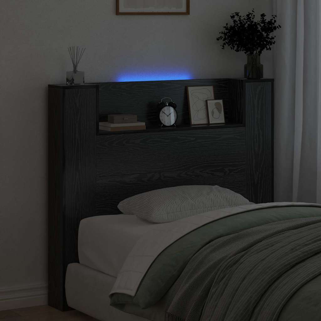 vidaXL Κεφαλάρι Μαύρη Οξυά 120 x 15 x 103,5 εκ. Επεξεργασμένο ξύλο