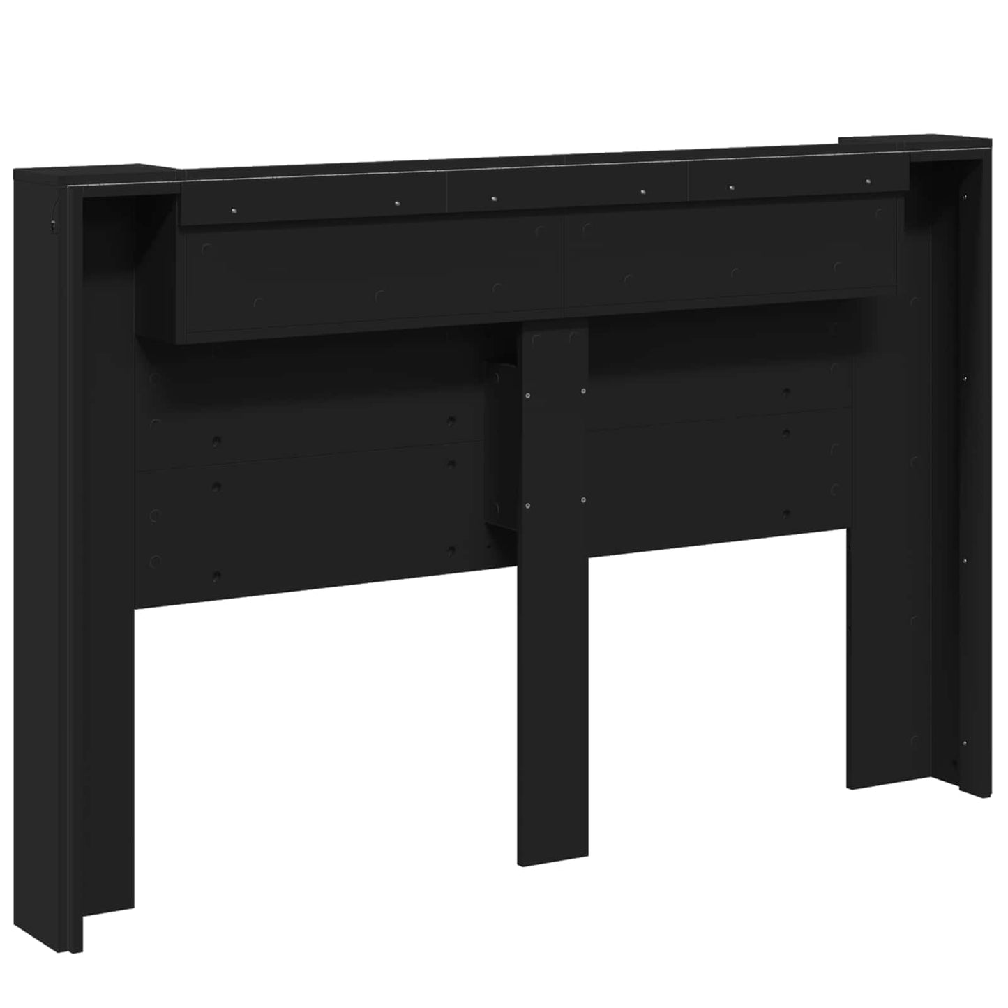 vidaXL Κεφαλάρι με ράφι Μαύρο 160 x 16,5 x 103,5 cm Επεξεργασμένο ξύλο