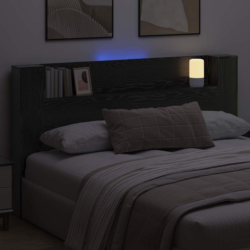 vidaXL Κεφαλάρι Μαύρη Οξυά 180 x 17 x 104,5 εκ Επεξεργασμένο ξύλο