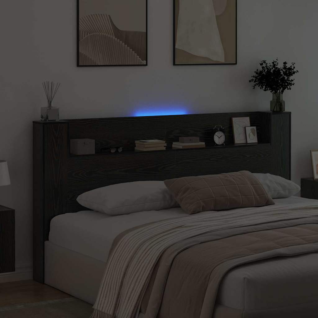 vidaXL Κεφαλάρι Μαύρη Οξυά 200 x 15 x 103,5 εκ. Επεξεργασμένο ξύλο