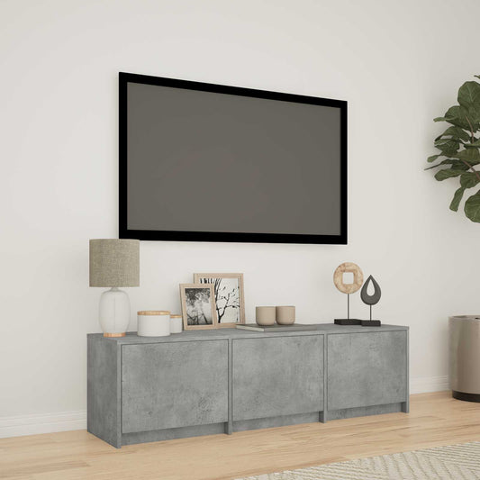 vidaXL Τηλεοπτική βιβλιοθήκη με LED Σκυρόχρωμο Γκρι 140 x 34 x 40 εκ