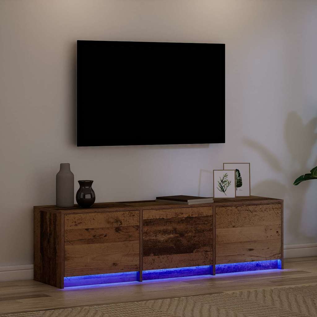 vidaXL Ντουλάπι Τηλεόρασης με LED Παλιό Ξύλο 140 x 34 x 40 εκ