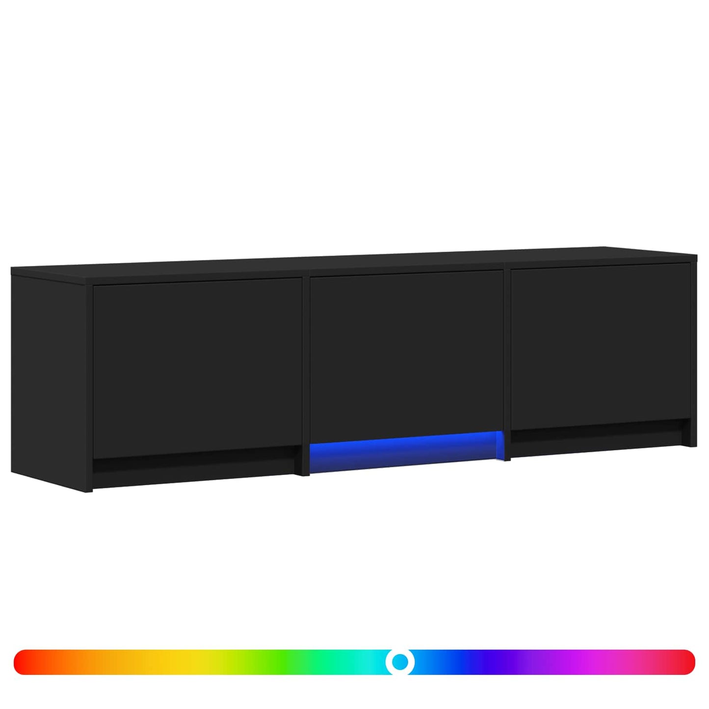 vidaXL Τηλεοπτική βιβλιοθήκη με LED με LED Μαύρο 140 x 34 x 40 εκ