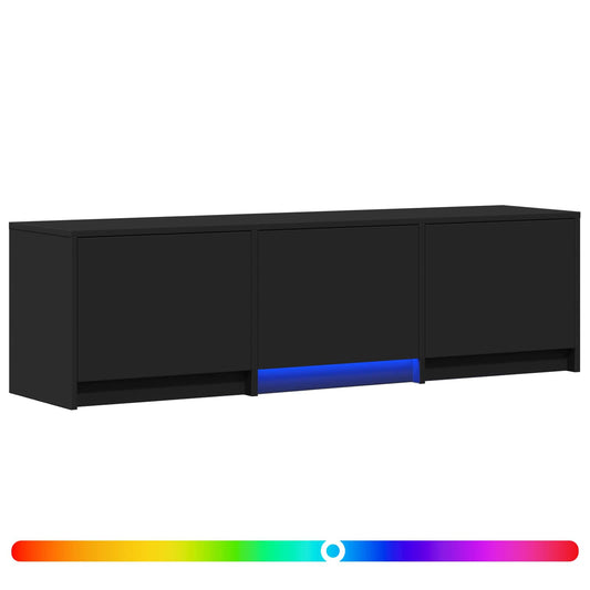 vidaXL Τηλεοπτική βιβλιοθήκη με LED με LED Μαύρο 140 x 34 x 40 εκ