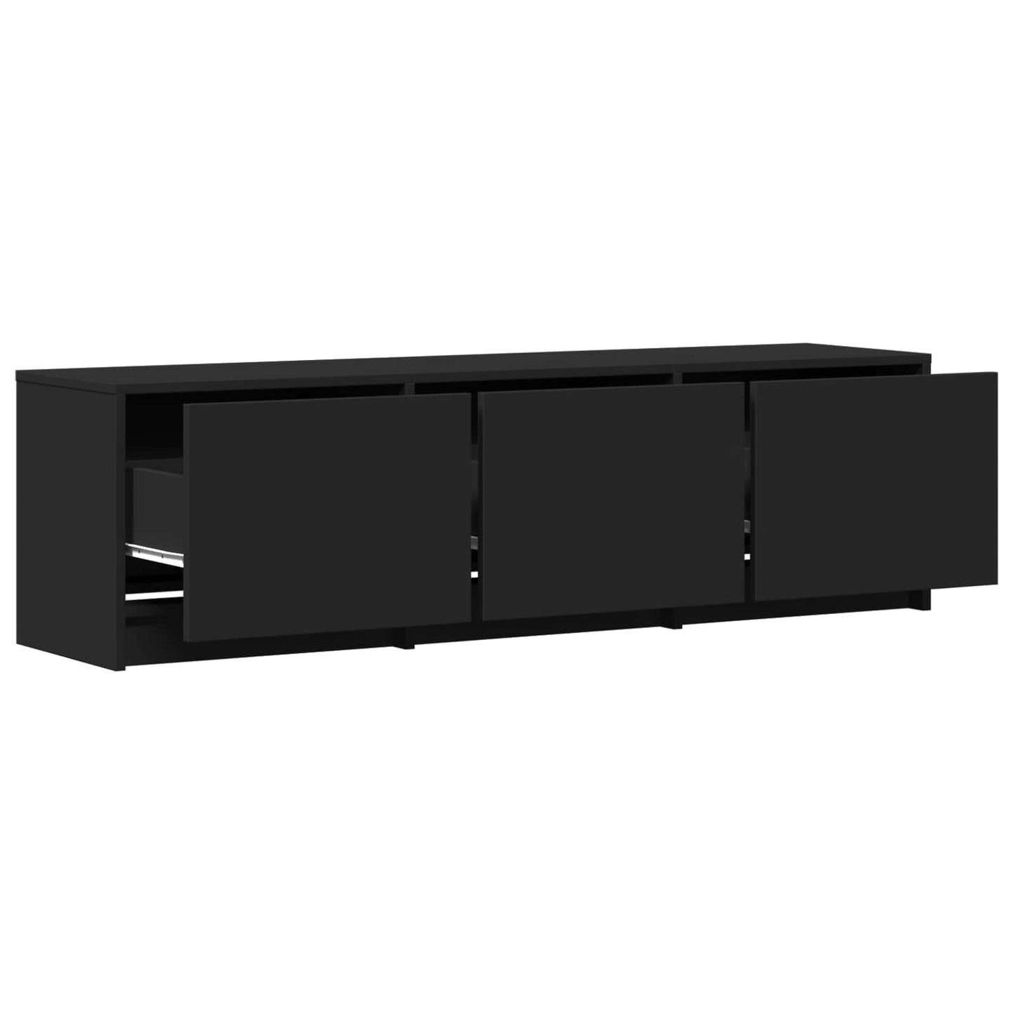 vidaXL Τηλεοπτική βιβλιοθήκη με LED με LED Μαύρο 140 x 34 x 40 εκ