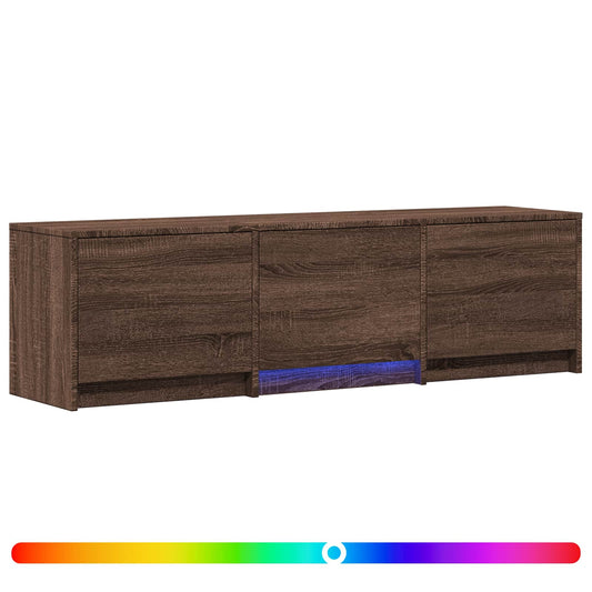 vidaXL Τηλεοπτική βιβλιοθήκη με LED με LED Καφέ δρυς 140 x 34 x 40 εκ