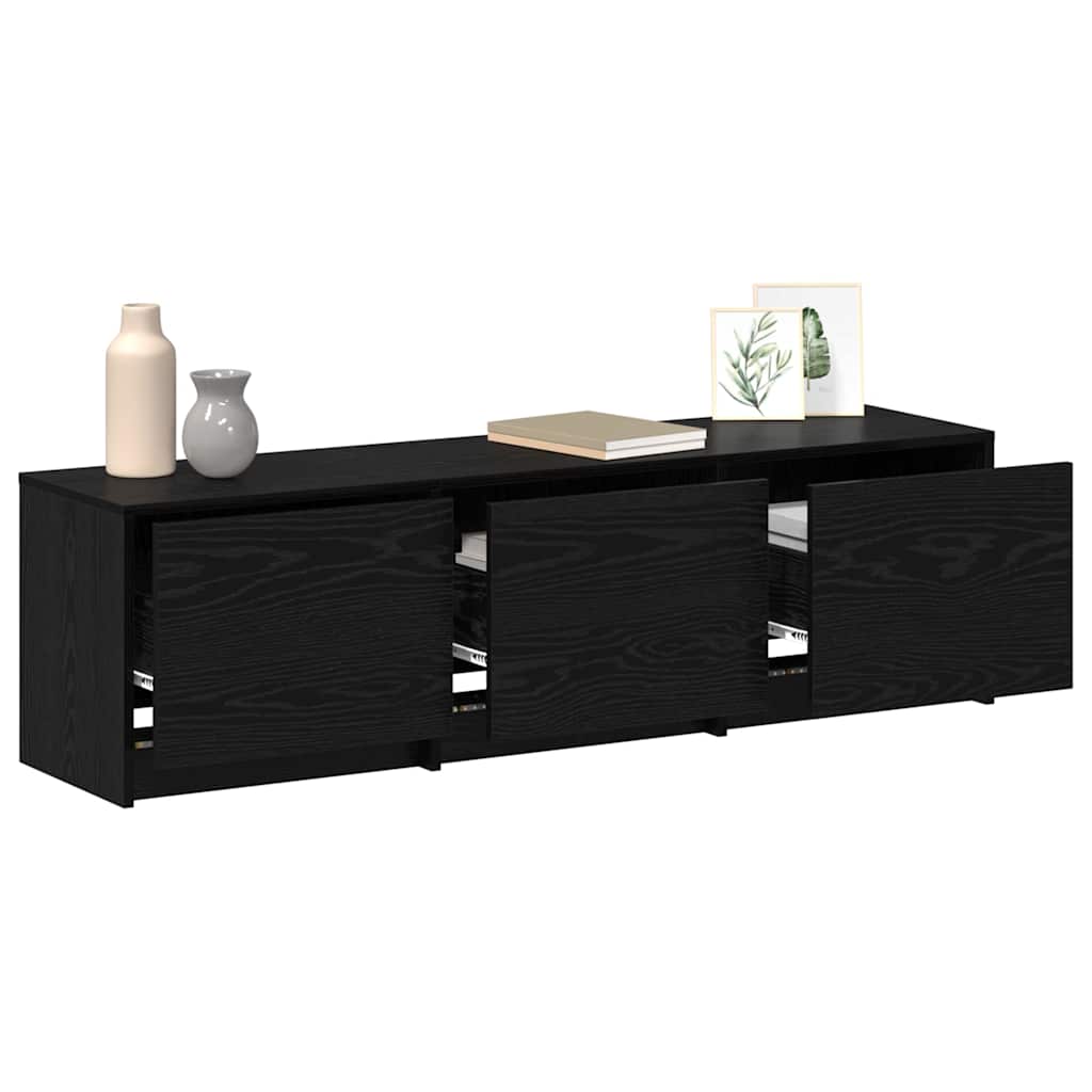 vidaXL Ντουλάπι Τηλεόρασης με LED Μαύρη Οξυά 140 x 34 x 40 εκ