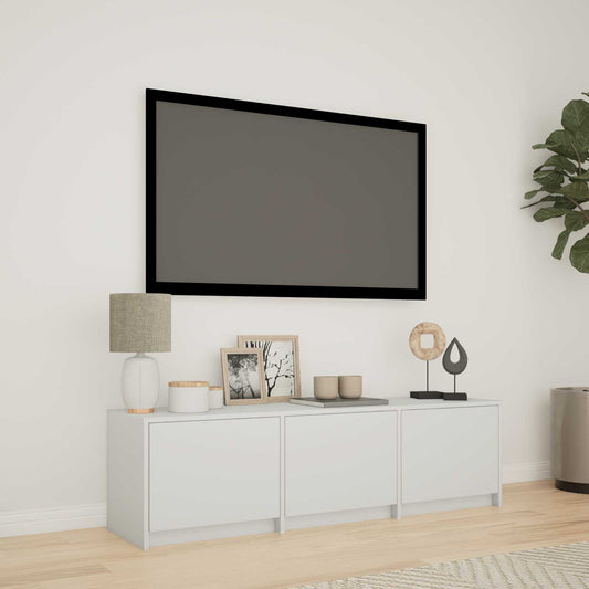 vidaXL Τηλεοπτική βιβλιοθήκη με LED με συρτάρι Λευκός 140 x 34 x 40 εκ