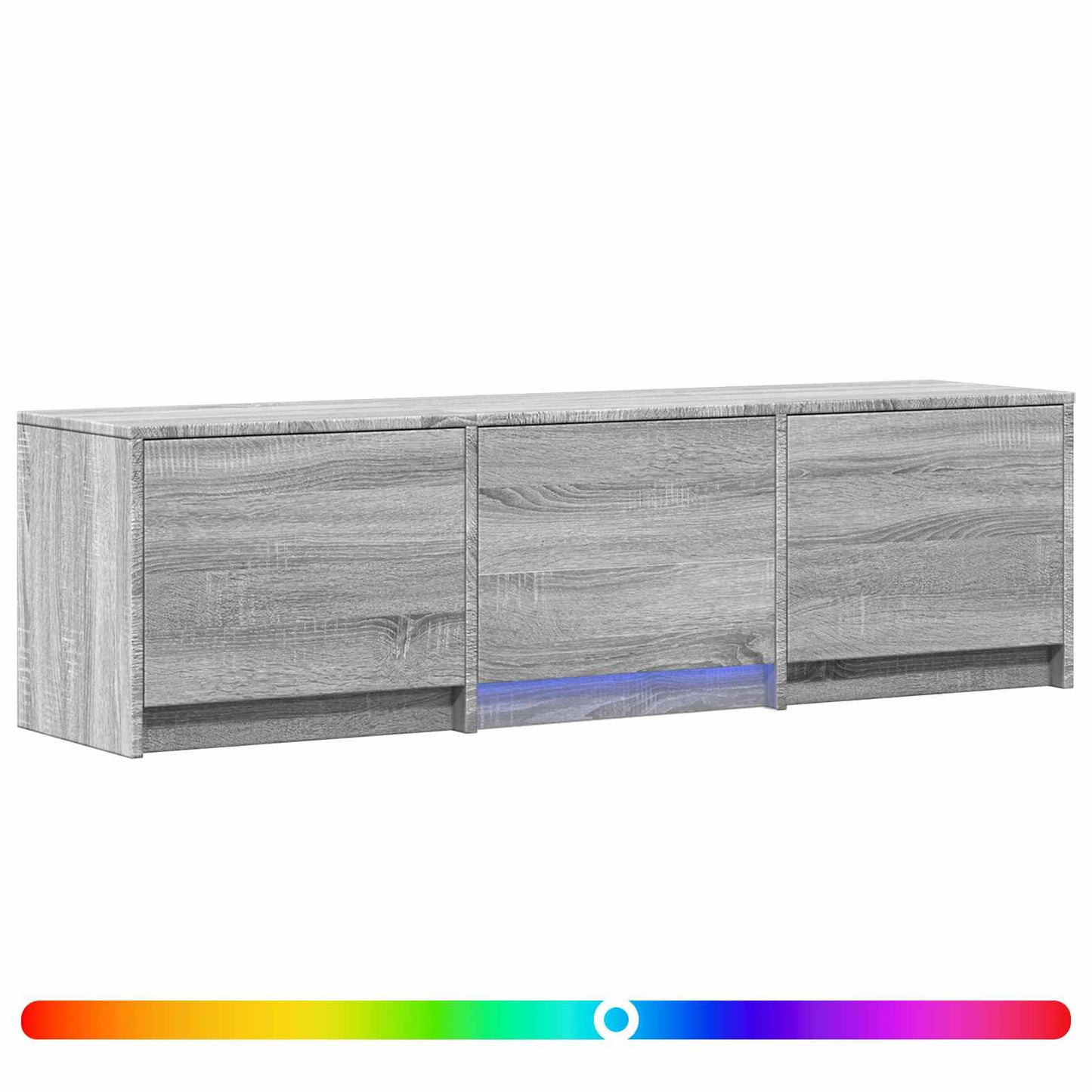 vidaXL Τηλεοπτική βιβλιοθήκη με LED Γκρι Σονομά 140 x 34 x 40 εκ
