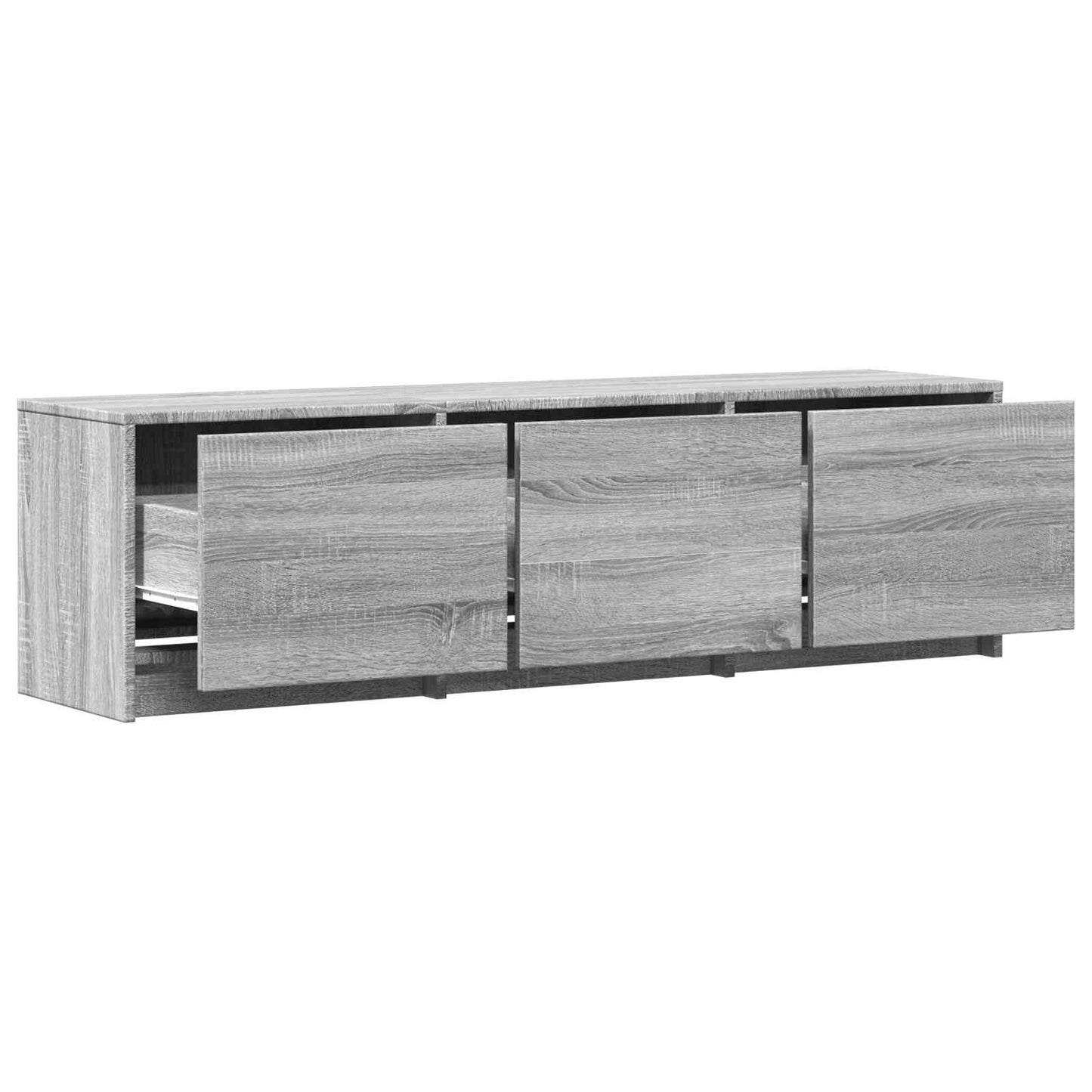 vidaXL Τηλεοπτική βιβλιοθήκη με LED Γκρι Σονομά 140 x 34 x 40 εκ