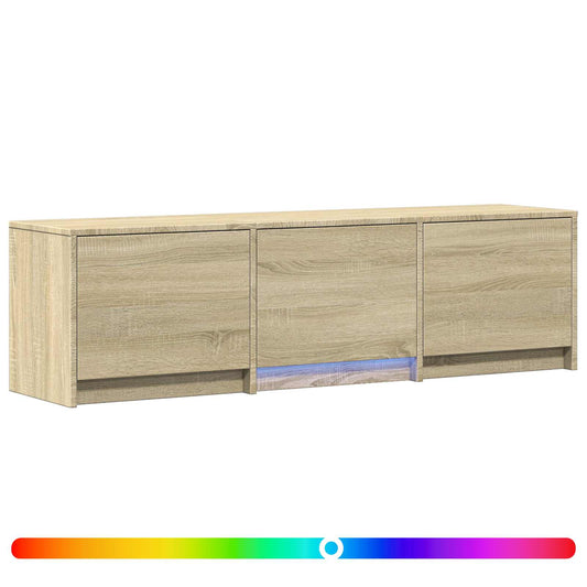 vidaXL Τηλεοπτική βιβλιοθήκη με LED Δρύς Sonoma 140 x 34 x 40 εκ