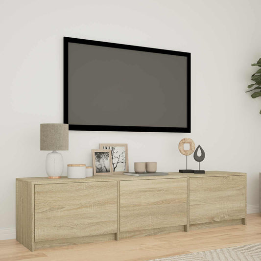 vidaXL Τηλεοπτική βιβλιοθήκη με LED Δρύς Sonoma 165 x 34 x 40 εκ.