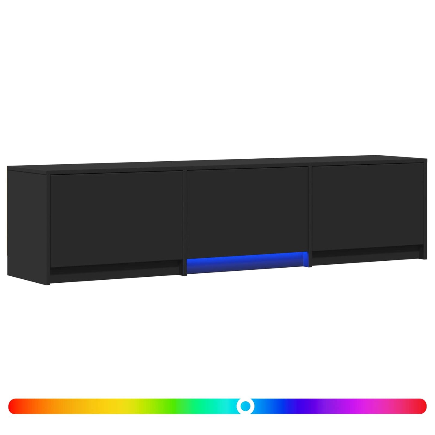 vidaXL Τηλεοπτική βιβλιοθήκη με LED με LED Μαύρο 165 x 34 x 40 εκ.