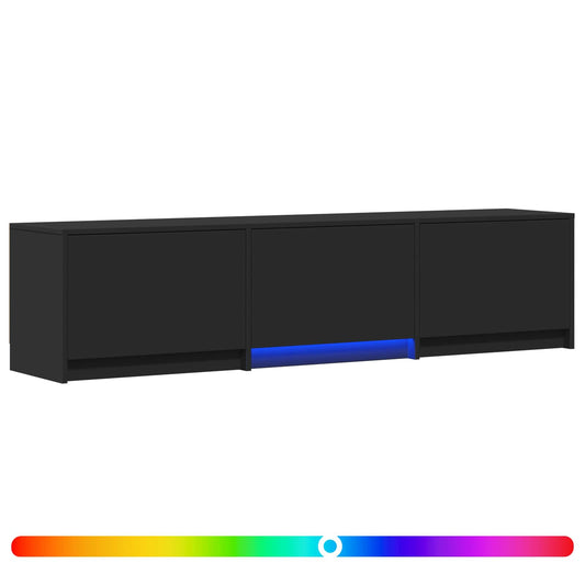 vidaXL Τηλεοπτική βιβλιοθήκη με LED με LED Μαύρο 165 x 34 x 40 εκ.